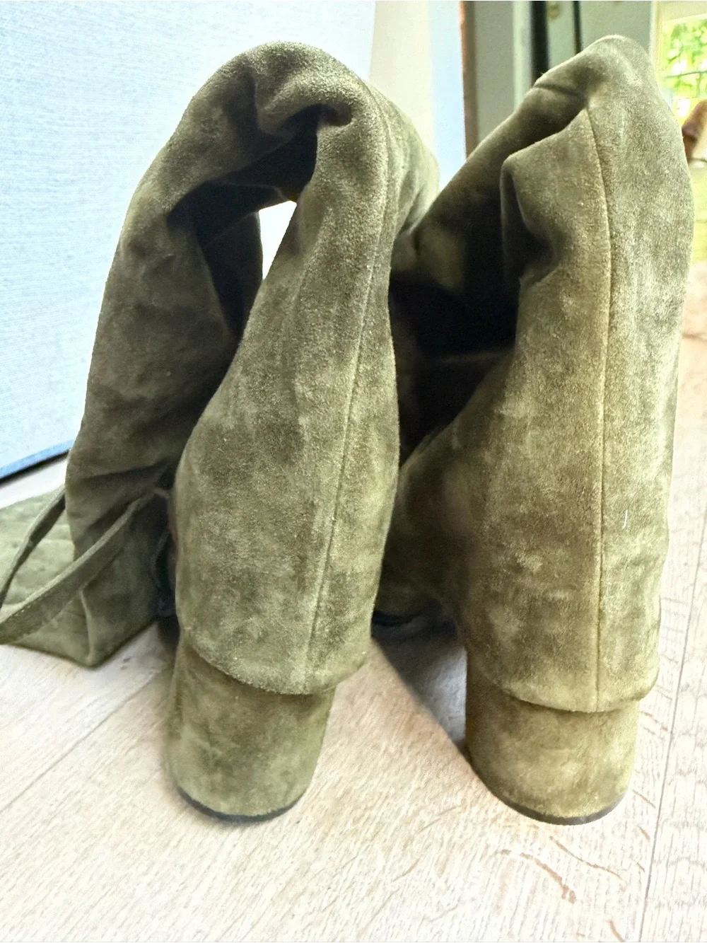 Casadei Olive Over-the-Knee Suede Boots